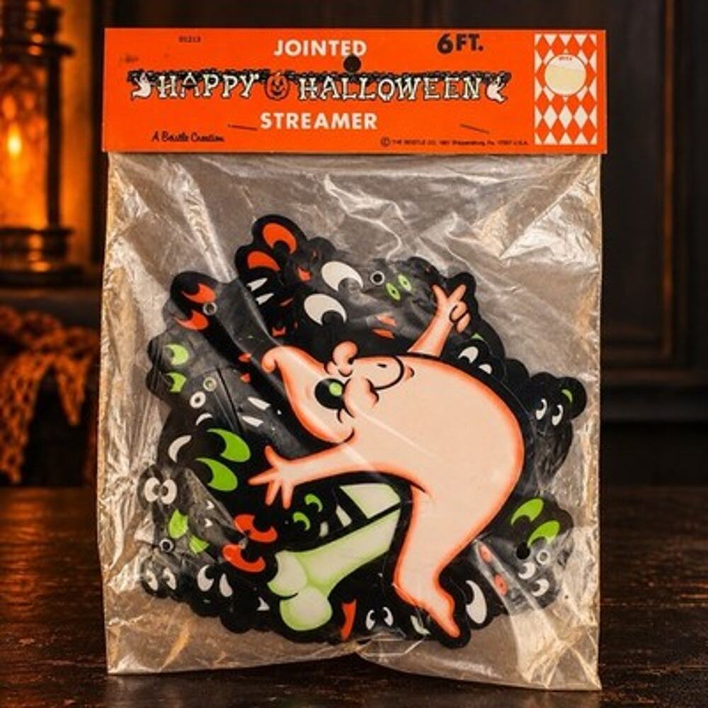 Vintage 1981 Beistle Jointed Happy Halloween Streamer (Item #01213)